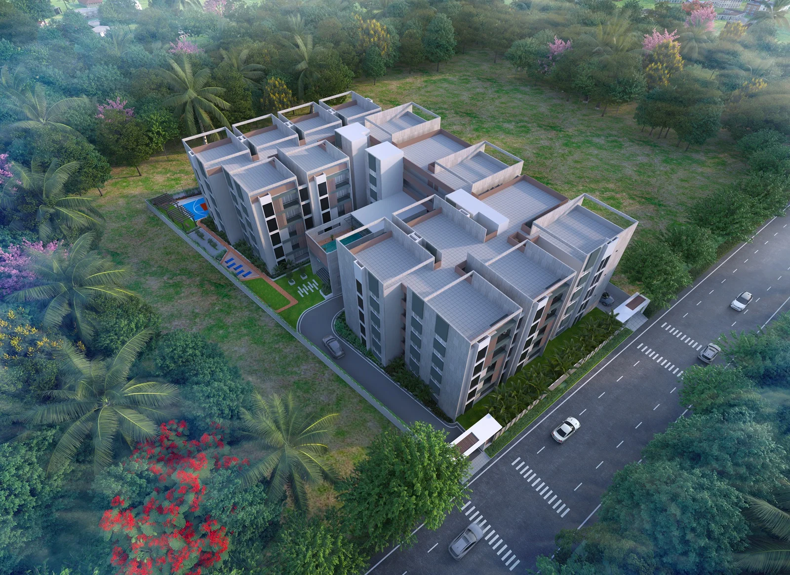2 BHK · East Facing render at UrbanEarth Apartments