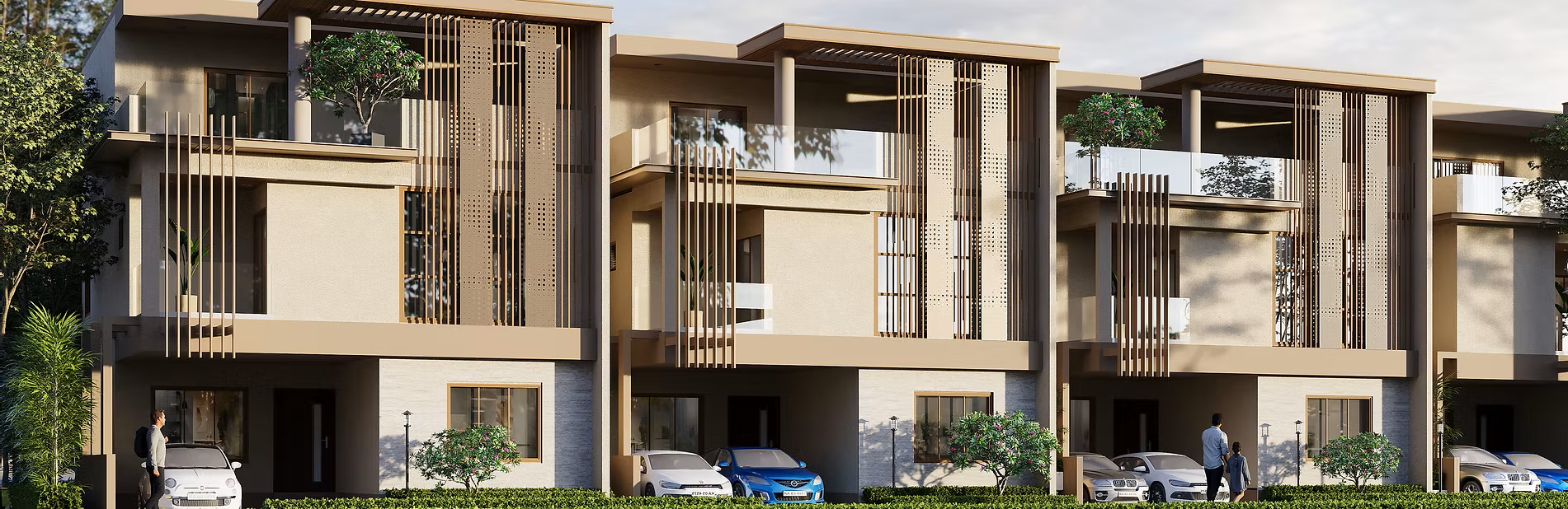 Row of contemporary UrbanEarth villas
